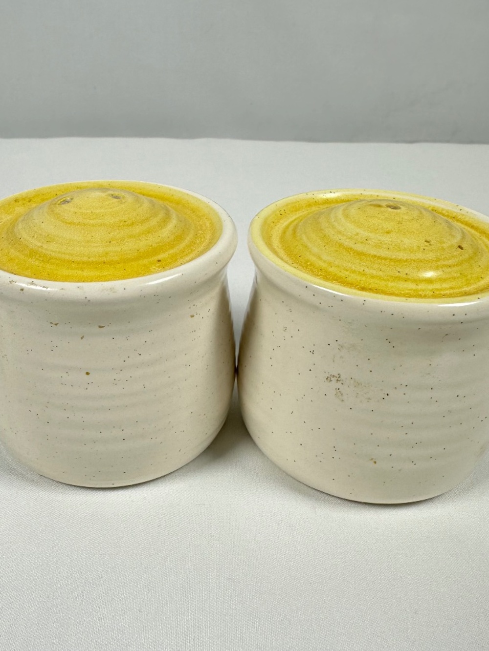 Franciscan Salt and Pepper Shakers Hacienda Gold Vintage Earthenware 2 Inches